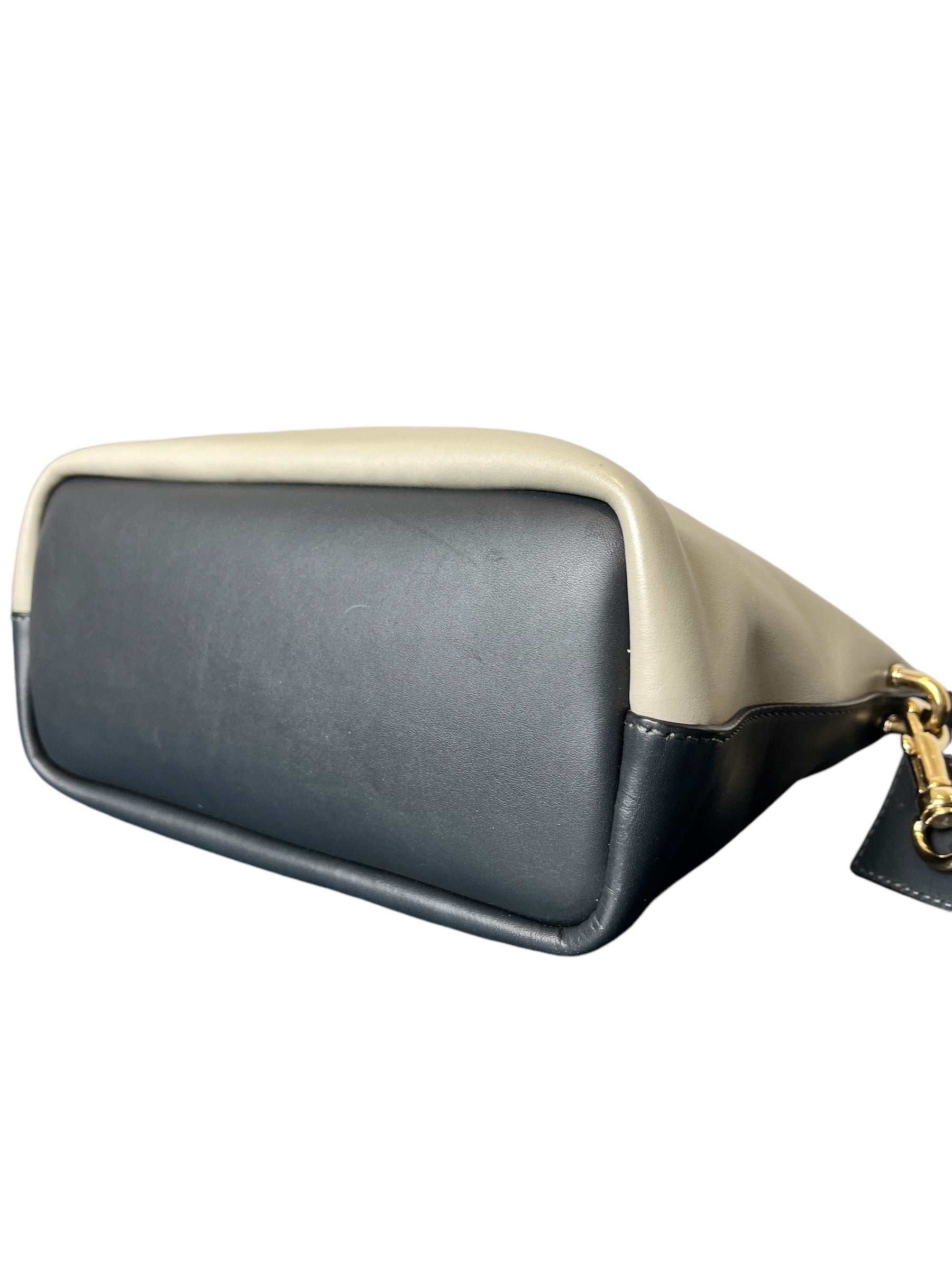 Authentic CHLOE Calfskin Leather Mini Baylee 2-Way Two-Tone Handbag