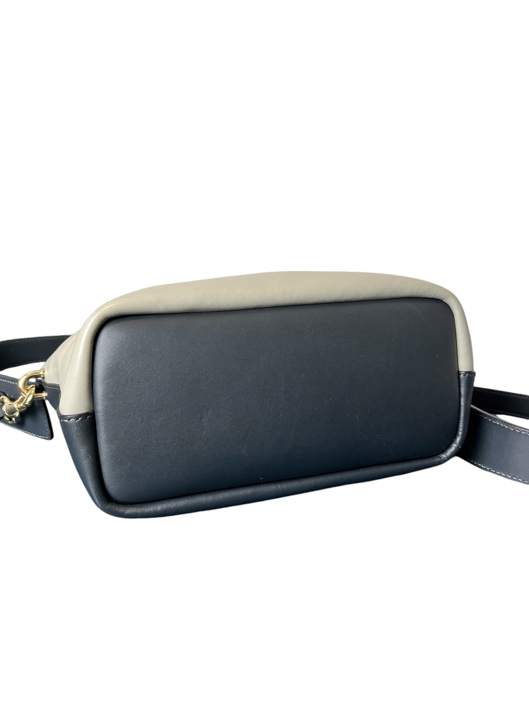 Authentic CHLOE Calfskin Leather Mini Baylee 2-Way Two-Tone Handbag