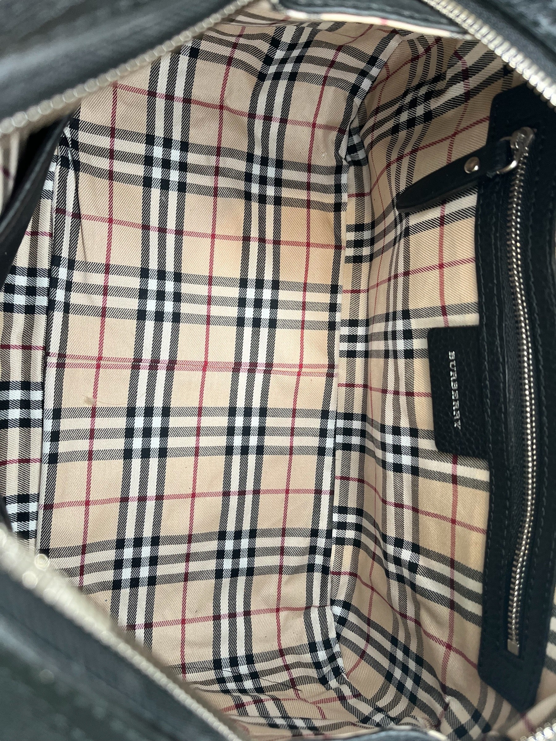 Authentic Black Burberry Mini Boston Handbag