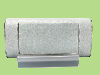 Celine Limited Edition Drummed Leather Grey/Blue Continental Wallet